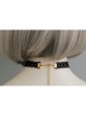 Gothic Retro Black Lace Burgundy Flowers Stretch Sweet Fashion Choker