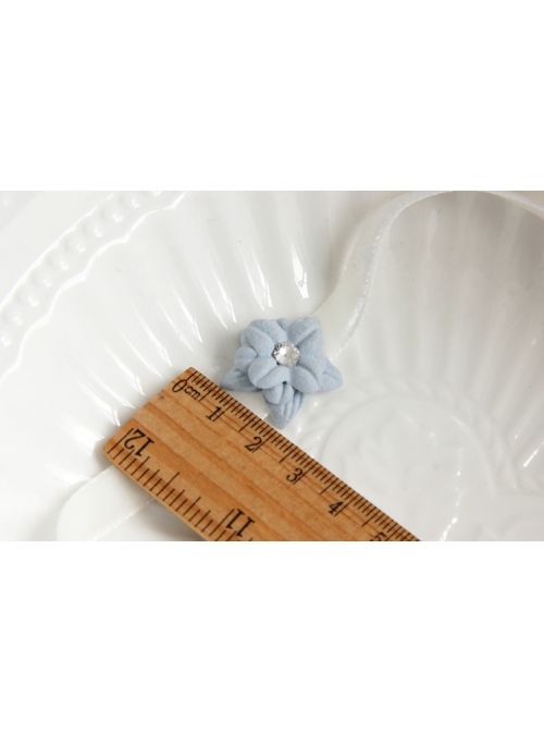 Baroque Cute Simple Wild Fashion Blue Flowers White Velvet Collar