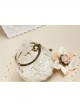 Retro Fashion White Lace Pink Flowers Female Bride Bridesmaid Bracelet Ring One Chain