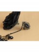 Gothic Retro Fashion Vampire Lace Butterfly Black Prom Rose Female Bracelet With Ring One Chain