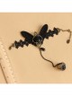 Gothic Retro Fashion Vampire Lace Butterfly Black Prom Rose Female Bracelet With Ring One Chain