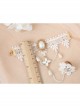 Palace Baroque Fashion Retro White Pearl Lace Flower Bride Female Bracelet