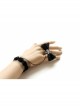 Fashion Black Gothic Retro Cute Lolita Lace Bowknot Crown With Ring Bracelet