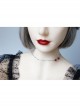 Fashion Retro Simple Halloween Vampire Bite Mark Stainless Steel Ruby Gothic Female Choker