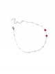 Fashion Retro Simple Halloween Vampire Bite Mark Stainless Steel Ruby Gothic Female Choker