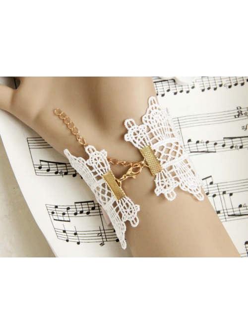 Baroque Retro Fashion White Lace Purple Rose Flower Retro Female Bracelet