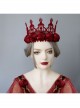 Gothic Retro Fashion Christmas Queen Crown Thanksgiving Red Rose Birthday Party Headband