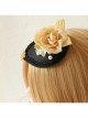 Fashion Retro Snowflake Pearl Yellow Flower Exaggerated Performance Female Top Hat Hairpin