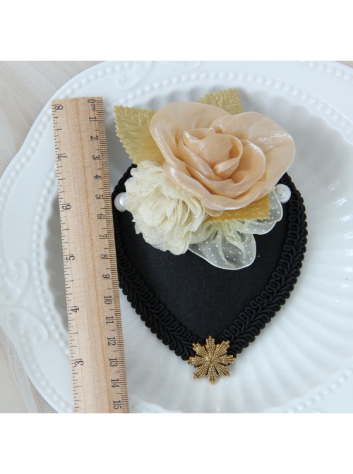 Fashion Retro Snowflake Pearl Yellow Flower Exaggerated Performance Female Top Hat Hairpin