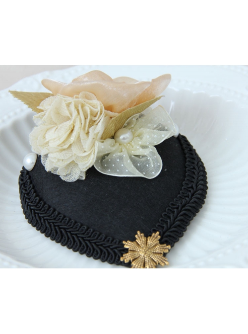 Fashion Retro Snowflake Pearl Yellow Flower Exaggerated Performance Female Top Hat Hairpin