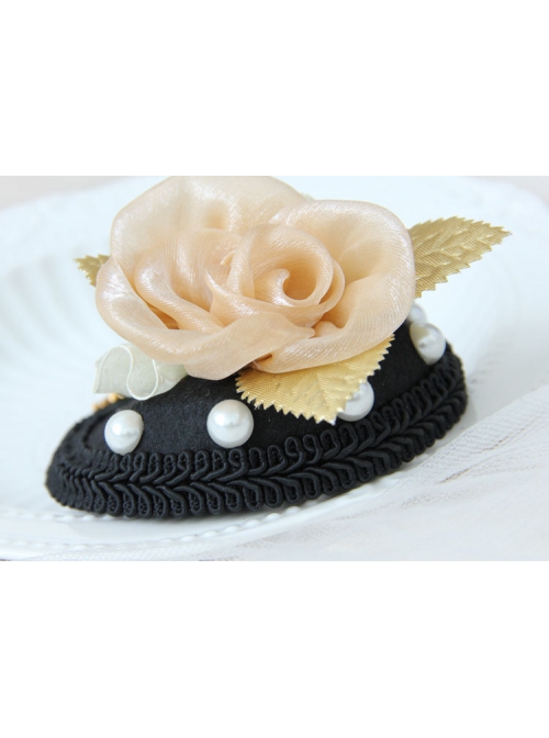 Fashion Retro Snowflake Pearl Yellow Flower Exaggerated Performance Female Top Hat Hairpin