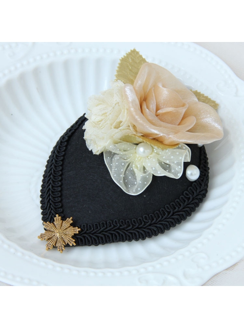 Fashion Retro Snowflake Pearl Yellow Flower Exaggerated Performance Female Top Hat Hairpin