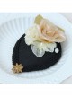 Fashion Retro Snowflake Pearl Yellow Flower Exaggerated Performance Female Top Hat Hairpin