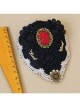 Fashion Personality Gothic Bride Retro Black Lace Rose Flower Ruby Top Hat Hairpin