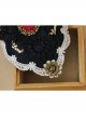 Fashion Personality Gothic Bride Retro Black Lace Rose Flower Ruby Top Hat Hairpin