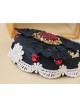 Fashion Personality Gothic Bride Retro Black Lace Rose Flower Ruby Top Hat Hairpin