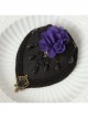 Gothic Palace Fashion Purple Flowers Black Lace Felt Retro Personality Little Top Hat Hairpin