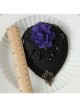 Gothic Palace Fashion Purple Flowers Black Lace Felt Retro Personality Little Top Hat Hairpin