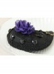 Gothic Palace Fashion Purple Flowers Black Lace Felt Retro Personality Little Top Hat Hairpin