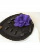 Gothic Palace Fashion Purple Flowers Black Lace Felt Retro Personality Little Top Hat Hairpin