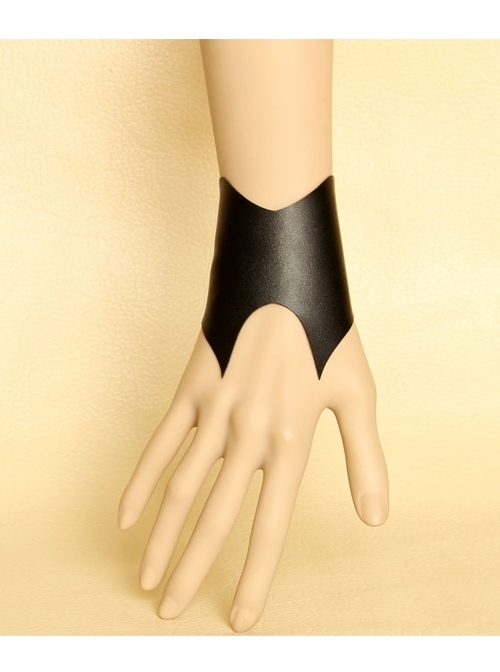 Fashion Gothic Retro Black Leather Personality Design Bracelet