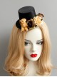 Fashion Personality Cute Lolita Yellow Bear Flower Christmas Show Black Female Top Hat