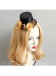 Fashion Personality Cute Lolita Yellow Bear Flower Christmas Show Black Female Top Hat
