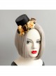 Fashion Personality Cute Lolita Yellow Bear Flower Christmas Show Black Female Top Hat