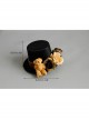 Fashion Personality Cute Lolita Yellow Bear Flower Christmas Show Black Female Top Hat