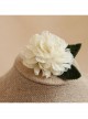 Retro Fashion Personality Simple White Flowers Handmade Female Antique Cloth Brooch
