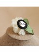 Retro Fashion Personality Simple White Flowers Handmade Female Antique Cloth Brooch