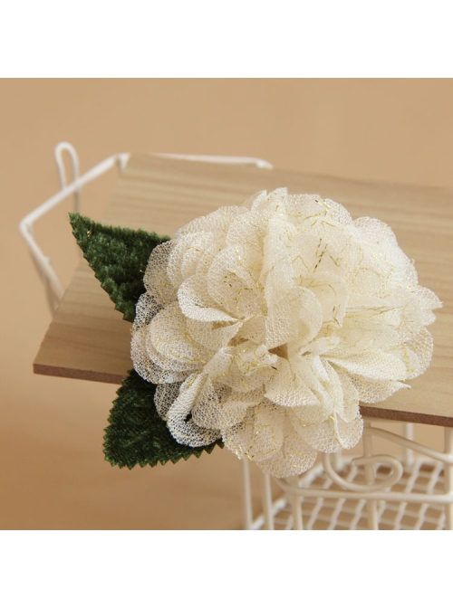 Retro Fashion Personality Simple White Flowers Handmade Female Antique Cloth Brooch