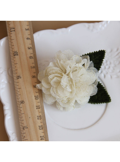 Retro Fashion Personality Simple White Flowers Handmade Female Antique Cloth Brooch