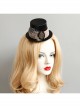 Retro Gothic Fashion Creative Polka Dot Brown Feather Black Felt Cloth Top Hat