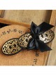 Cute Retro Fashion Simple Lolita Black Bow Lady Golden Hairpin