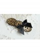 Cute Retro Fashion Simple Lolita Black Bow Lady Golden Hairpin
