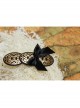 Cute Retro Fashion Simple Lolita Black Bow Lady Golden Hairpin