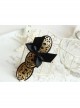 Cute Retro Fashion Simple Lolita Black Bow Lady Golden Hairpin