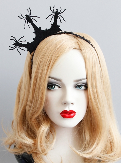 Fashion Black Spider Crown Halloween Male And Female Show Adult Party Gothic Headband