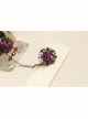 Retro Personality Fashion Female Purple Rose Leaves Hemp Rope Bracelet With Ring One Chain