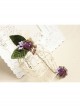 Retro Personality Fashion Female Purple Rose Leaves Hemp Rope Bracelet With Ring One Chain