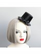 Gothic Fashion Personality Retro Black Prom Sexy Flash Diamond Bow Top Hat Hairpin