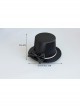 Gothic Fashion Personality Retro Black Prom Sexy Flash Diamond Bow Top Hat Hairpin