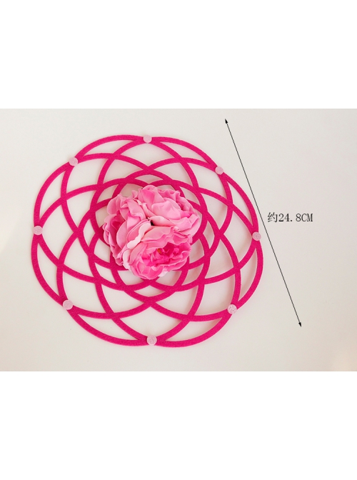 Fashion Exaggerated Personality Pink Flowers Stage Performance Makeup Party Hat