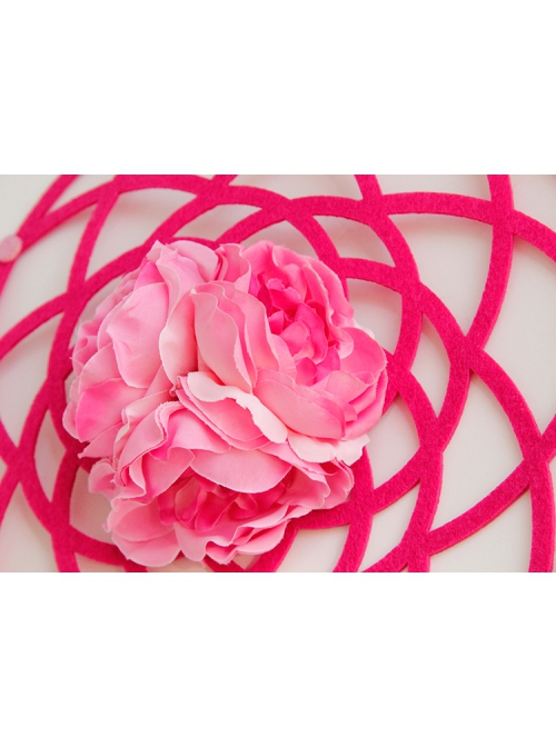 Fashion Exaggerated Personality Pink Flowers Stage Performance Makeup Party Hat