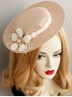Retro Personality Celebrity Temperament White Lace Flowers Fashion Banquet Pink Top Hat