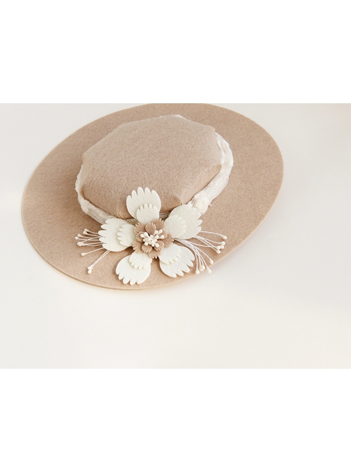 Retro Personality Celebrity Temperament White Lace Flowers Fashion Banquet Pink Top Hat