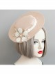 Retro Personality Celebrity Temperament White Lace Flowers Fashion Banquet Pink Top Hat