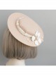 Retro Personality Celebrity Temperament White Lace Flowers Fashion Banquet Pink Top Hat