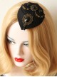 Palace Fashion Retro Baroque Love Wings Black Crystal Lace Top Hat Hairpin